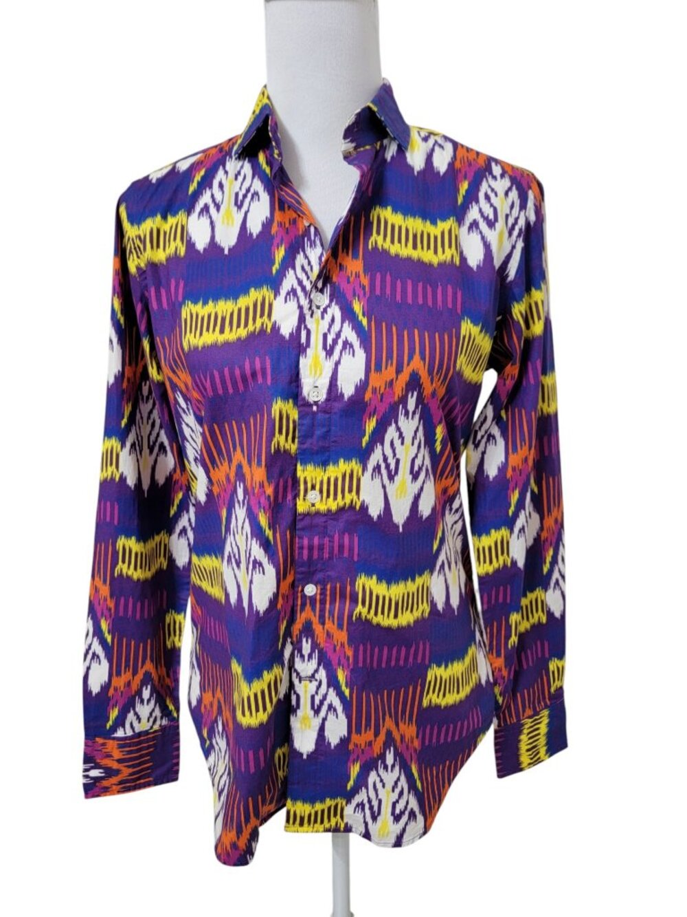 Polo Golf Size 4 Vibrant Multicolored Southwestern Ikat Print Button Down Shirt
